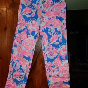Lilly Pulitzer Blue Bay Dreamin Sadie Stretch Crop Chino Pant Size 12